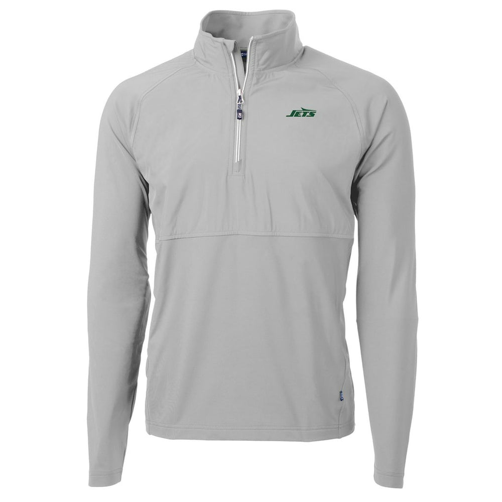 New York Jets  Cutter & Buck Primary Logo Adapt Eco Knit Hybrid Recycled Raglan Quarter-Zip Top