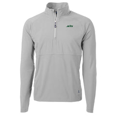 New York Jets  Cutter & Buck Primary Logo Adapt Eco Knit Hybrid Recycled Raglan Quarter-Zip Top