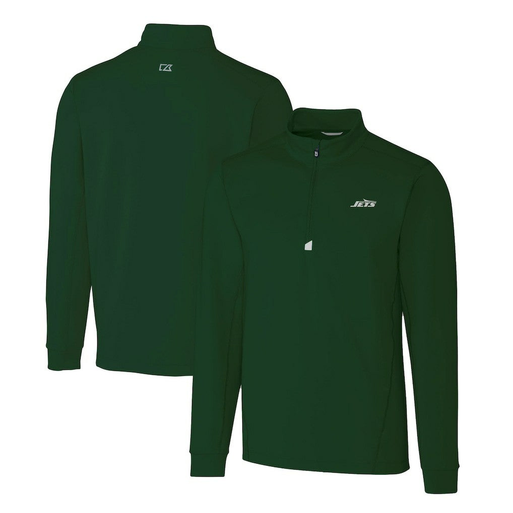 New York Jets  Cutter & Buck Primary Logo Traverse Stretch Quarter-Zip Top