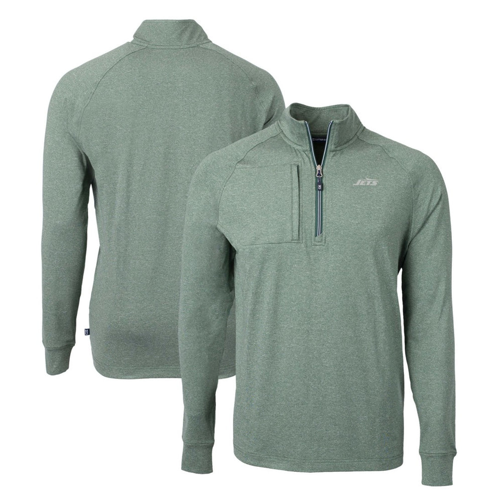 New York Jets  Cutter & Buck Primary Logo Adapt Eco Knit Quarter-Zip Top
