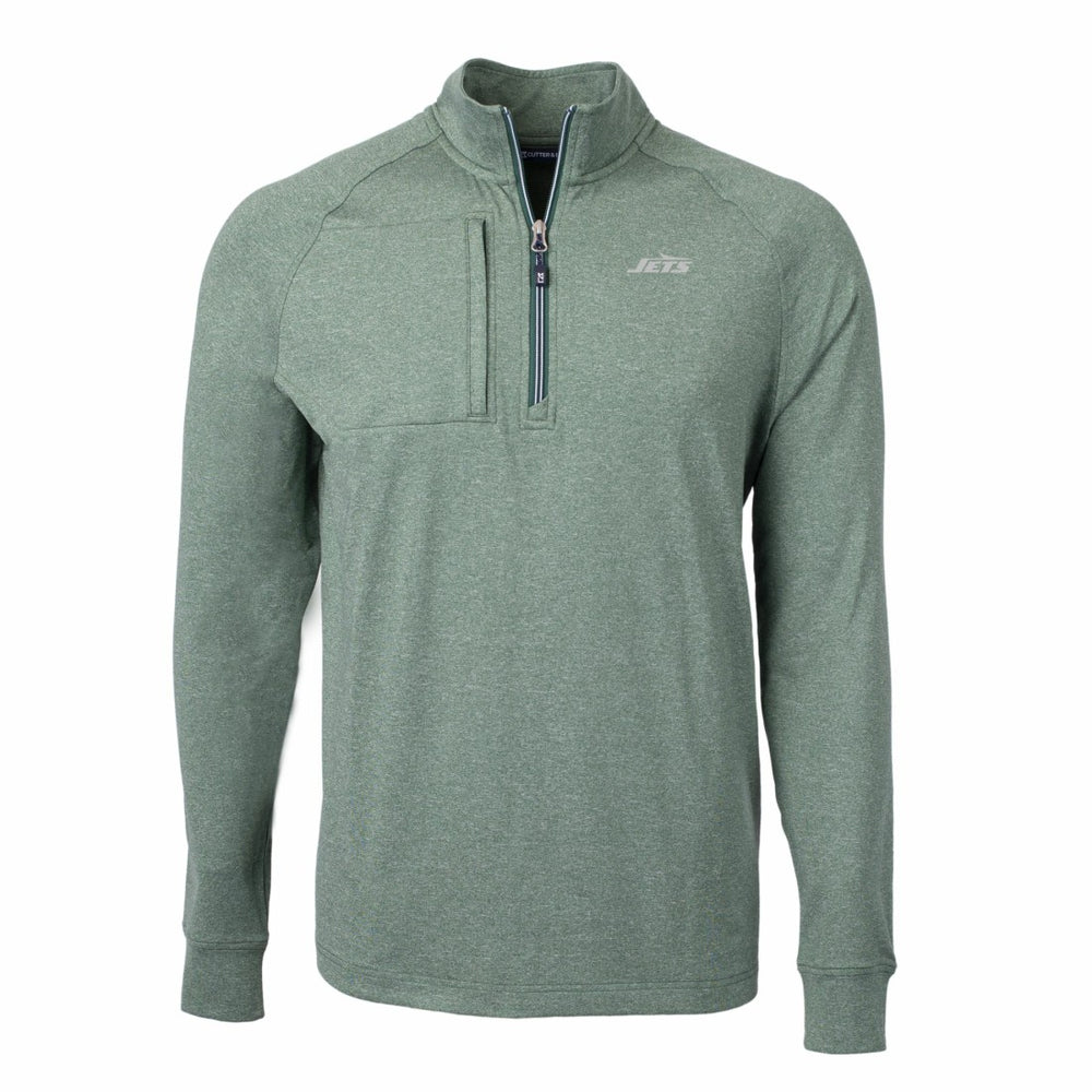 New York Jets  Cutter & Buck Primary Logo Adapt Eco Knit Quarter-Zip Top