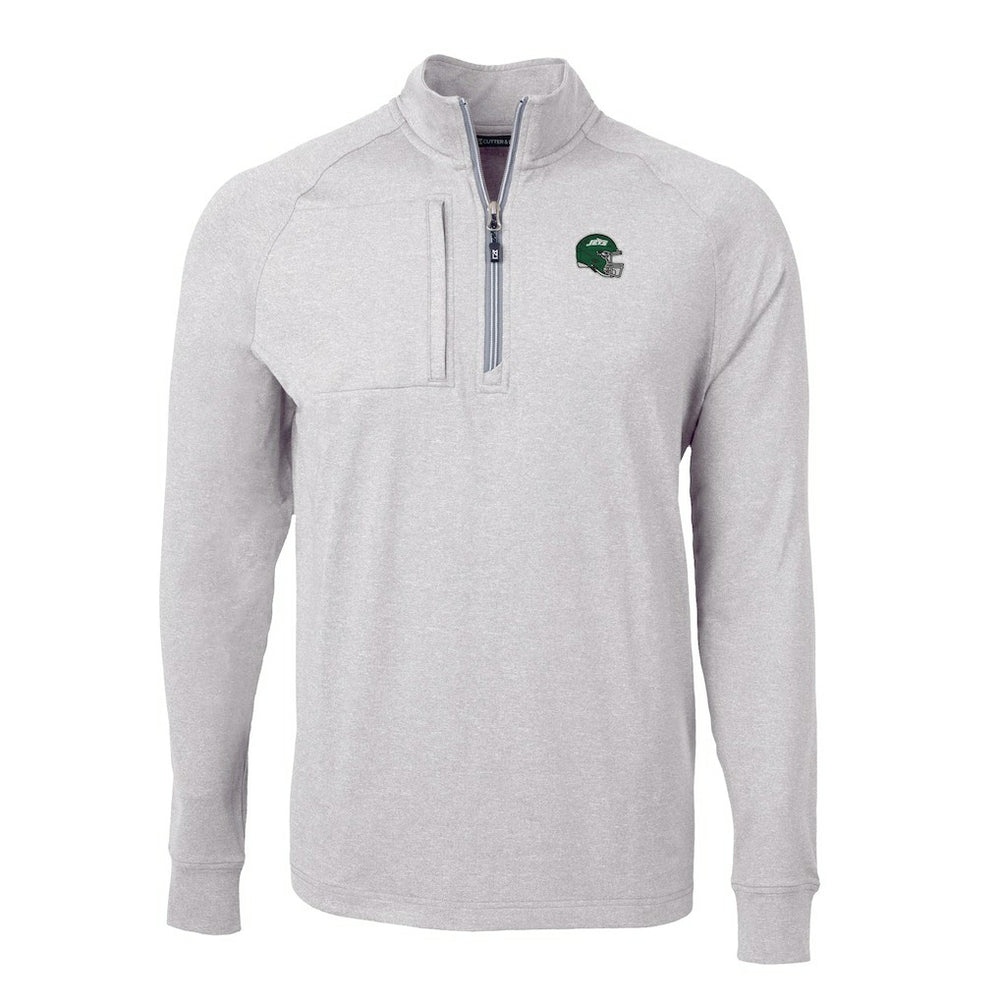 New York Jets  Cutter & Buck Helmet Adapt Eco Knit Quarter-Zip Top