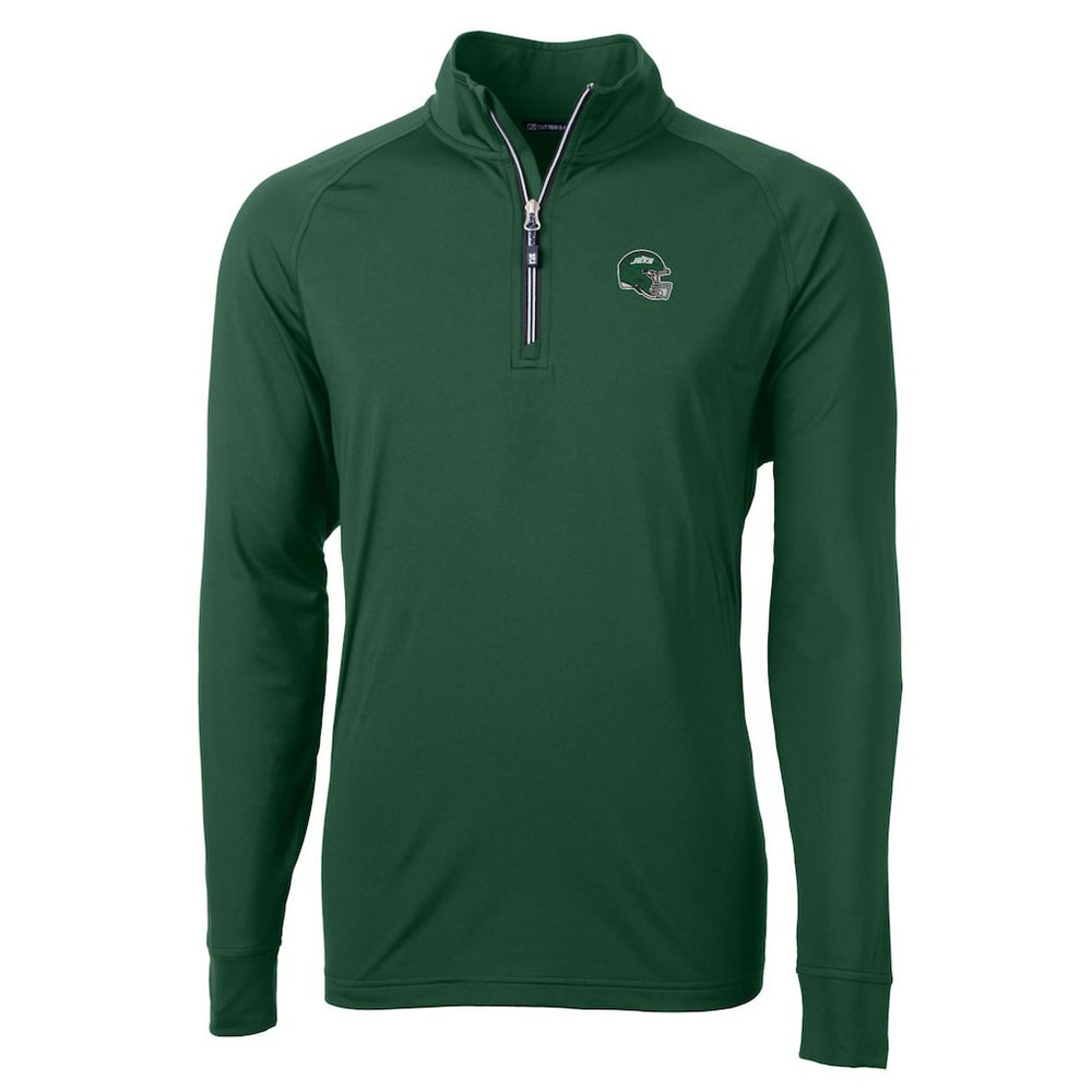 New York Jets  Cutter & Buck Helmet Adapt Eco Knit Stretch Recycled Quarter-Zip Top