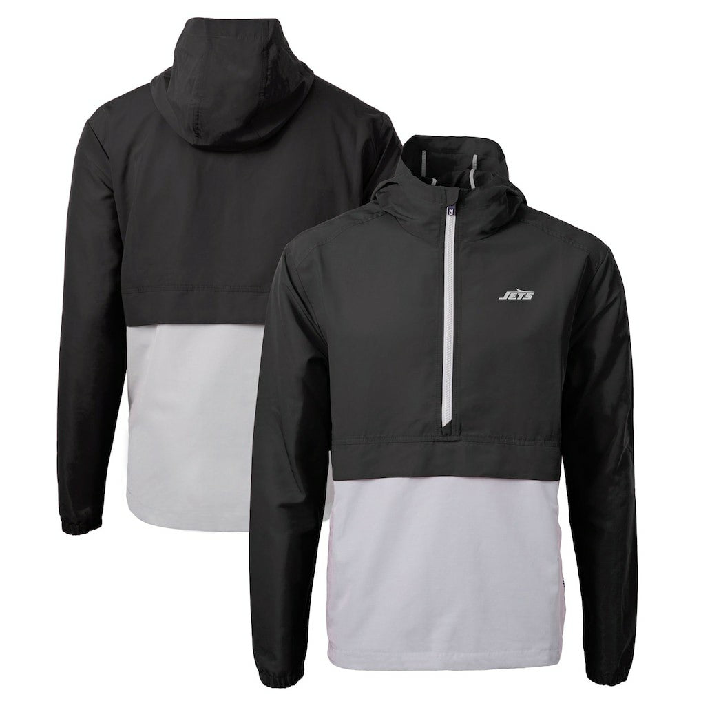 New York Jets  Cutter & Buck Monochromatic Logo Charter Eco Recycled Half-Zip Anorak Jacket