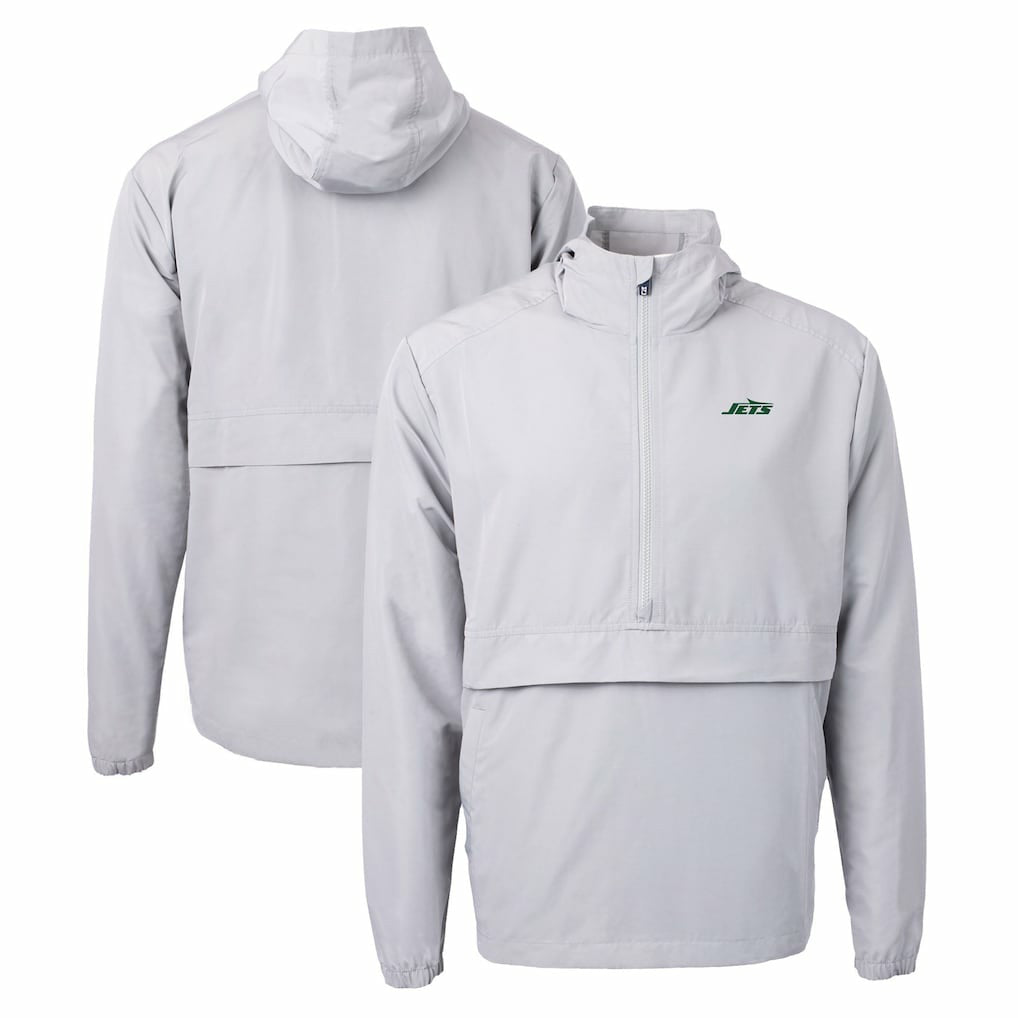 New York Jets  Cutter & Buck Primary Logo Charter Eco Recycled Half-Zip Anorak Jacket