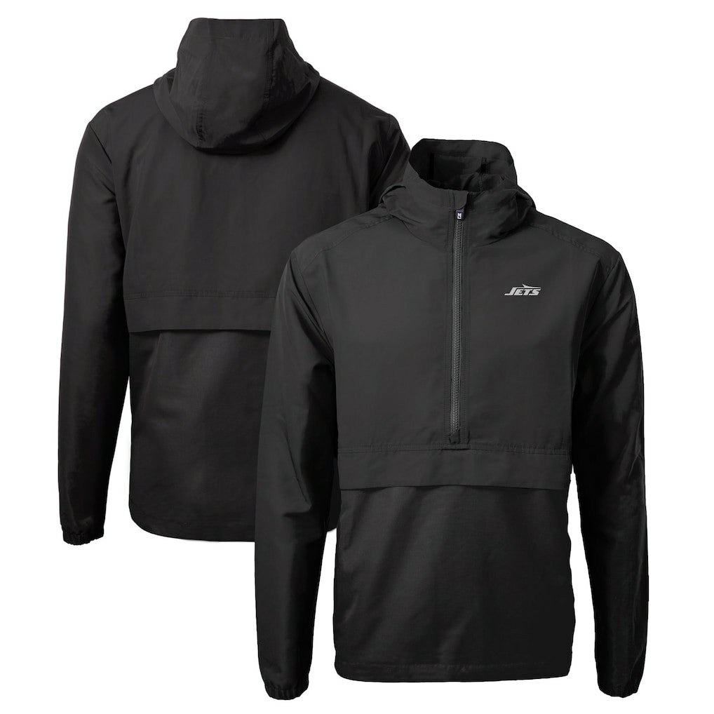 New York Jets  Cutter & Buck Monochromatic Logo Charter Eco Recycled Half-Zip Anorak Jacket
