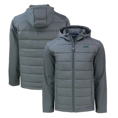 New York Jets  Cutter & Buck Primary Logo Evoke Hybrid Eco Softshell Recycled Full-Zip Hooded Jacket