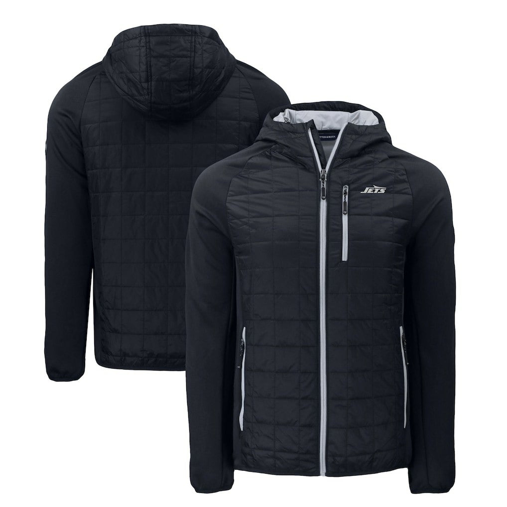 New York Jets  Cutter & Buck Monochromatic Logo Rainier PrimaLoft Eco Full-Zip Hybrid Jacket