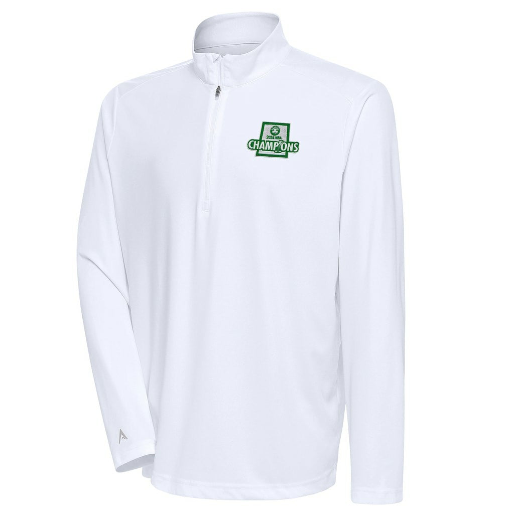 Boston Celtics Antigua 2024 NBA Finals Champions Tribute Quarter-Zip Pullover Top Online