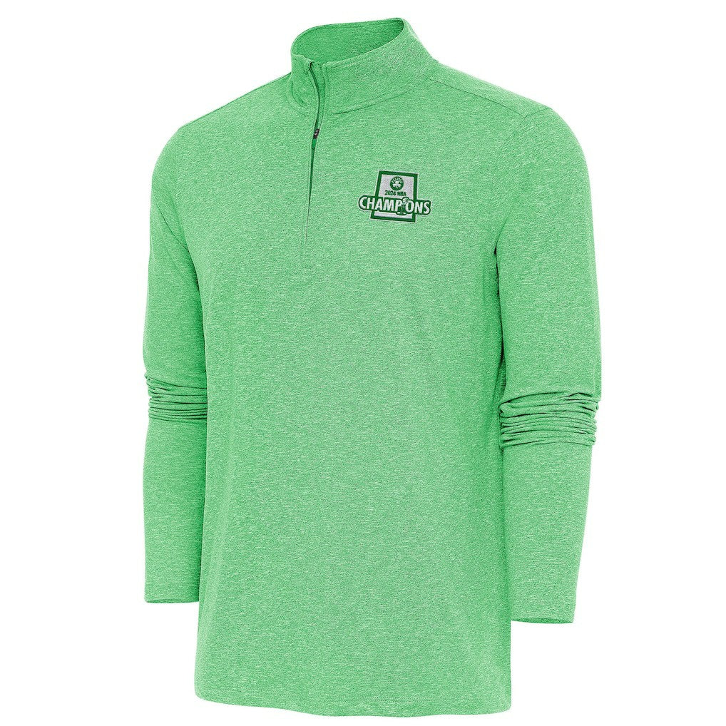Boston Celtics Antigua 2024 NBA Finals Champions Hunk Quarter-Zip Pullover Top New