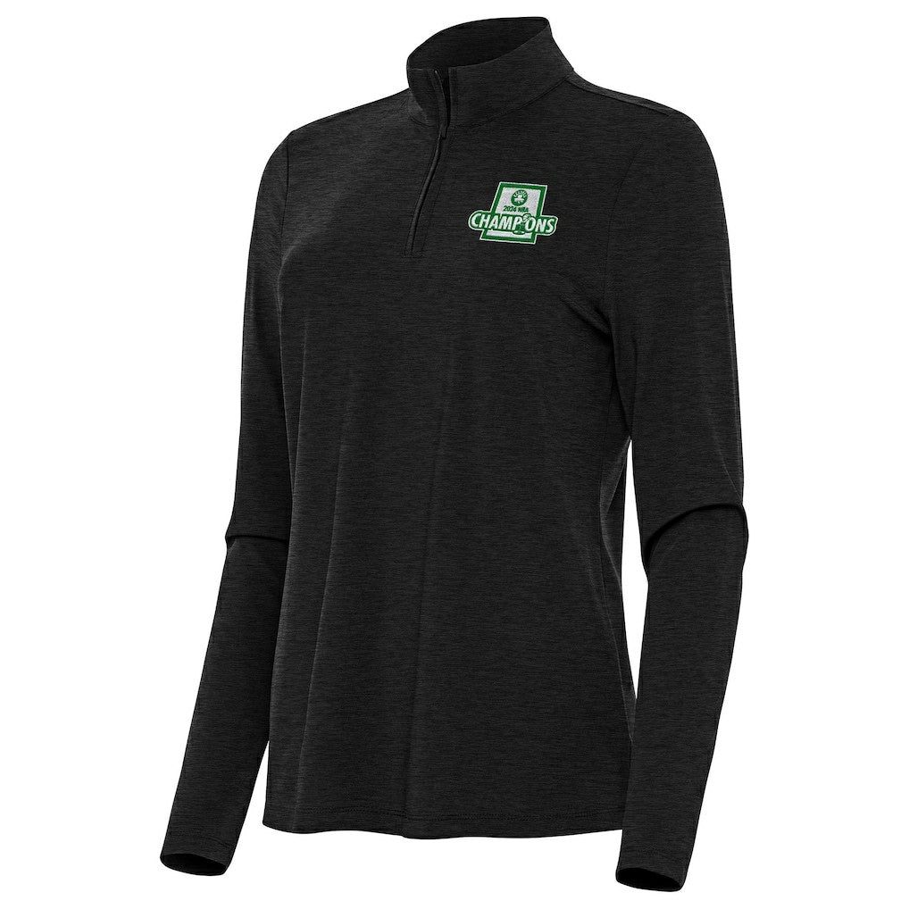 Boston Celtics Antigua Women's 2024 NBA Finals Champions Bright Quarter-Zip Pullover Top Online