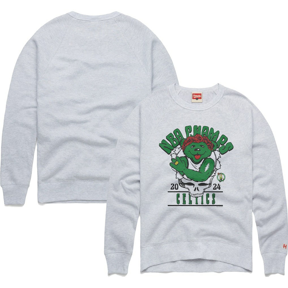 Boston Celtics Homage Unisex 2024 NBA Finals Champions Grateful Dead Tri-Blend Pullover Sweatshirt Outlet