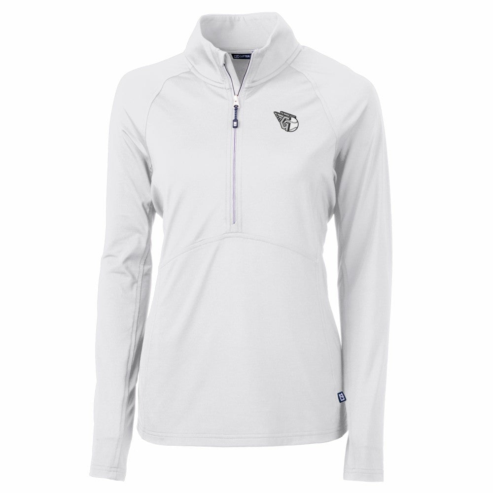 Cleveland Guardians Cutter & Buck Women's Adapt Eco Knit Stretch Recycled Half-Zip DryTec Top | MLB For sale