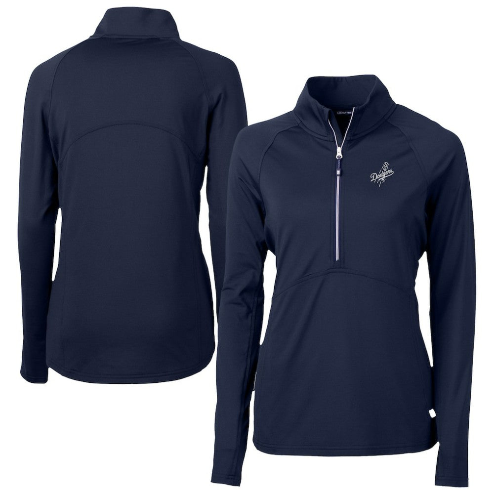 Los Angeles Dodgers Cutter & Buck Women's Adapt Eco Knit Stretch Recycled Half-Zip DryTec Top | MLB Discount