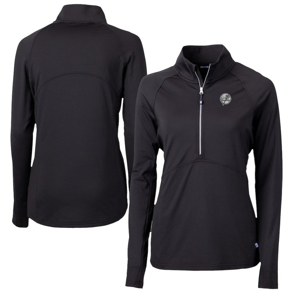 New York Yankees Cutter & Buck Women's Adapt Eco Knit Stretch Recycled Half-Zip DryTec Top | MLB Shop
