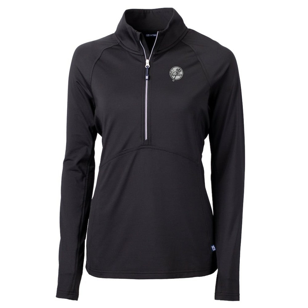 New York Yankees Cutter & Buck Women's Adapt Eco Knit Stretch Recycled Half-Zip DryTec Top | MLB Shop