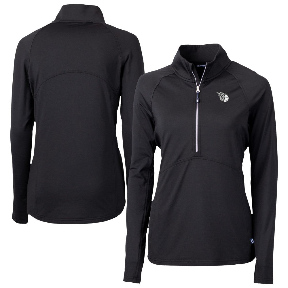 Cleveland Guardians Cutter & Buck Women's Adapt Eco Knit Stretch Recycled Half-Zip DryTec Top | MLB Sale