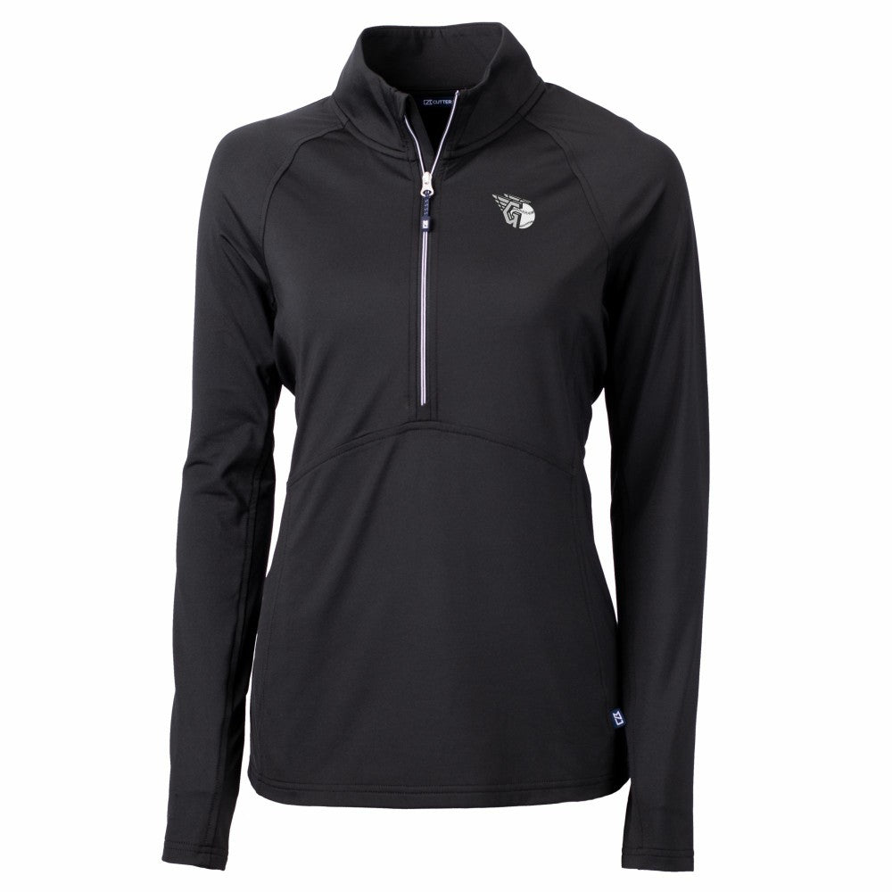 Cleveland Guardians Cutter & Buck Women's Adapt Eco Knit Stretch Recycled Half-Zip DryTec Top | MLB Sale