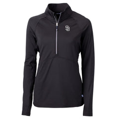 San Diego Padres Cutter & Buck Women's Adapt Eco Knit Stretch Recycled Half-Zip DryTec Top | MLB Discount