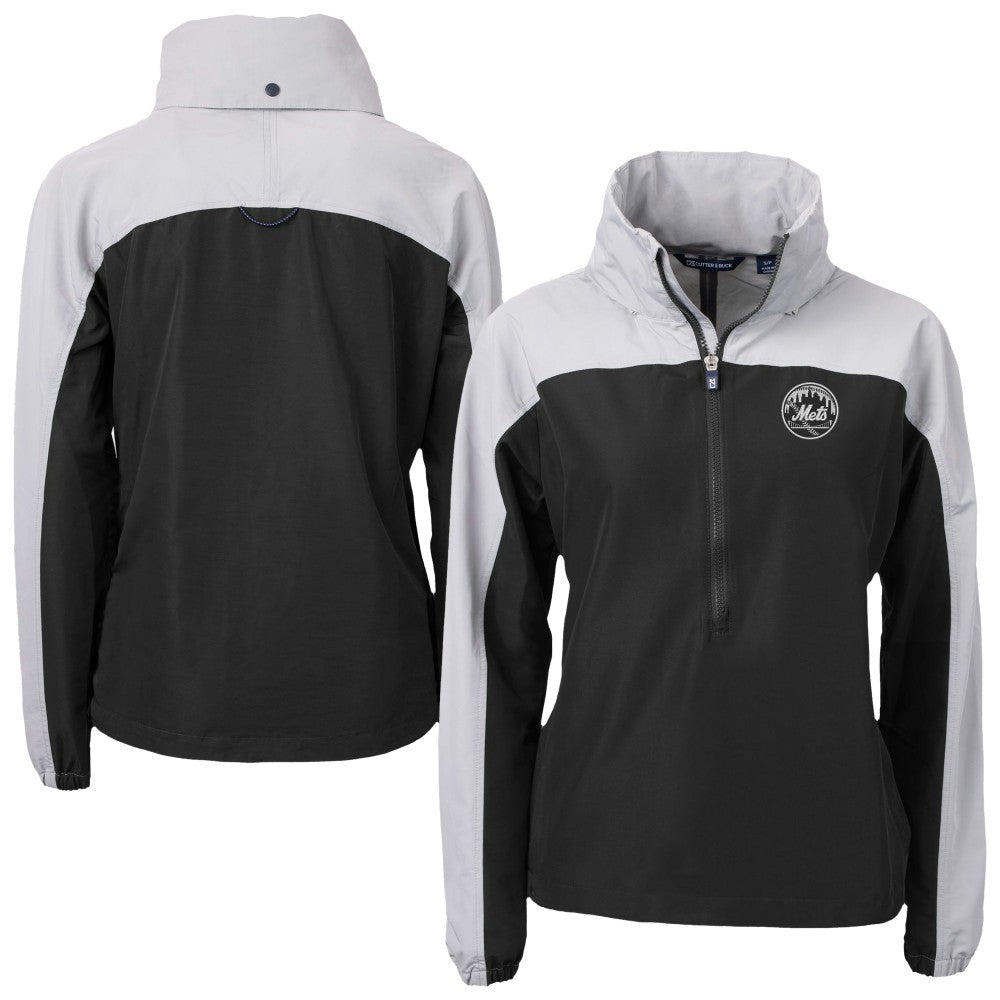 New York Mets Cutter & Buck Women's Charter Eco Recycled Half-Zip Anorak Jacket | MLB Discount