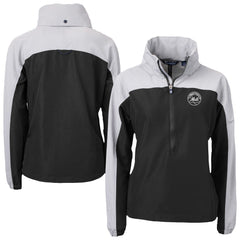 New York Mets Cutter & Buck Women's Charter Eco Recycled Half-Zip Anorak Jacket | MLB Discount