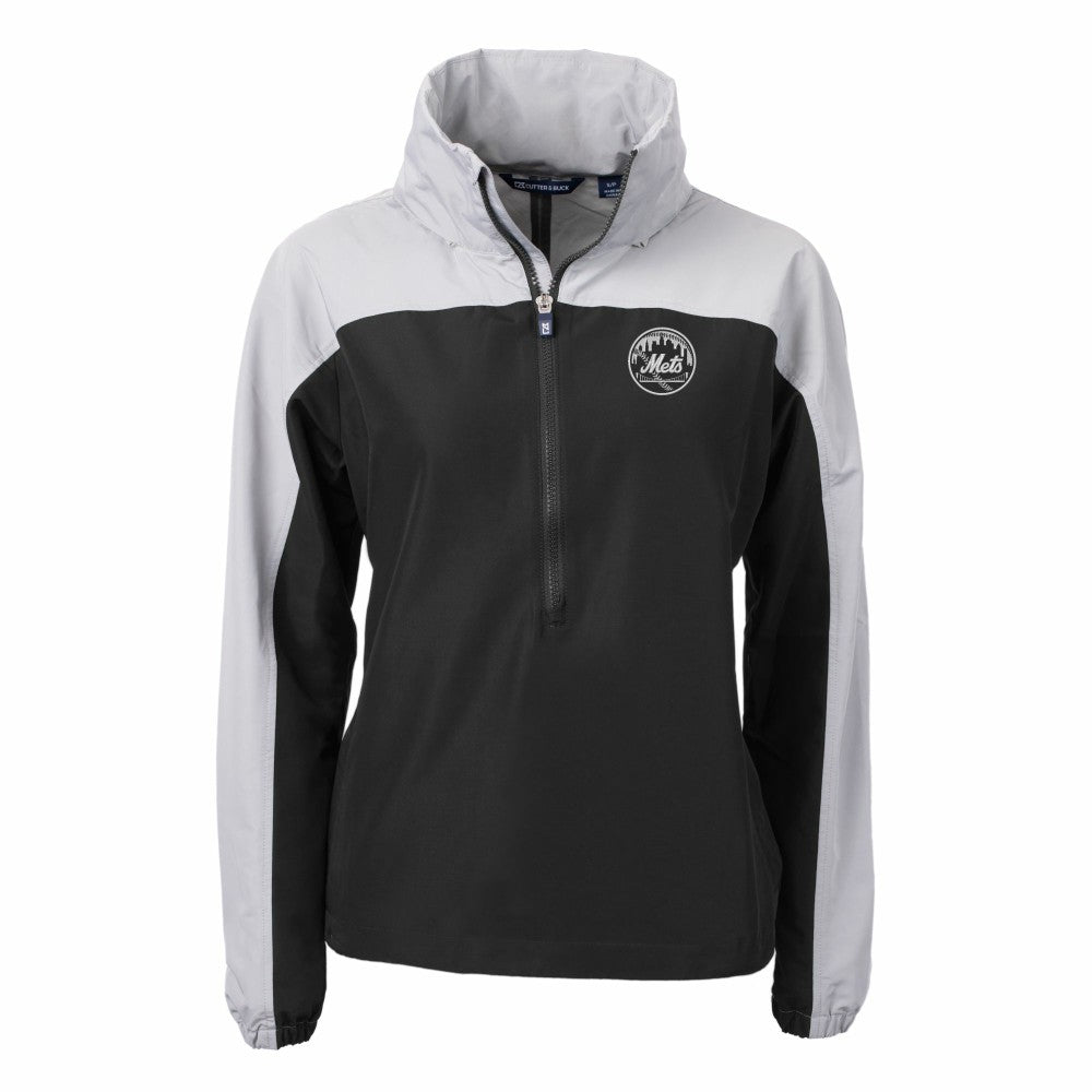 New York Mets Cutter & Buck Women's Charter Eco Recycled Half-Zip Anorak Jacket | MLB Discount