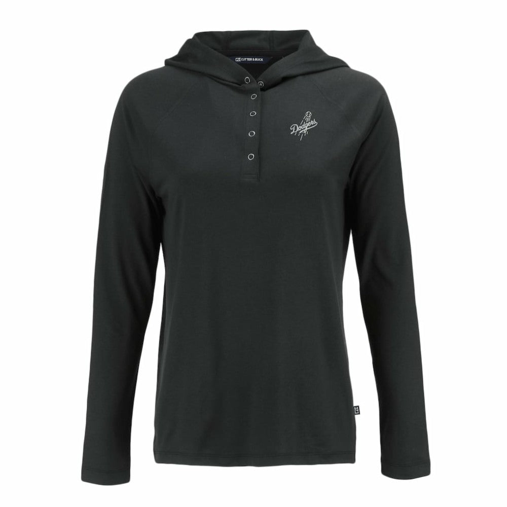 Los Angeles Dodgers Cutter & Buck Women's Coastline Epic Comfort Eco Recycled Raglan Long Sleeve Hoodie T-Shirt | MLB Sale