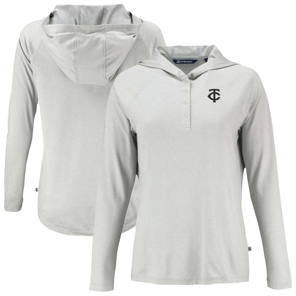 Minnesota Twins Cutter & Buck Women's Coastline Epic Comfort Eco Recycled Raglan Long Sleeve Hoodie T-Shirt | MLB Online