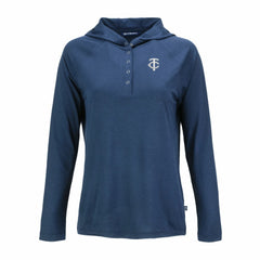 Minnesota Twins Cutter & Buck Women's Coastline Epic Comfort Eco Recycled Raglan Long Sleeve Hoodie T-Shirt | MLB US