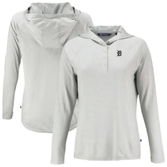 Detroit Tigers Cutter & Buck Women's Coastline Epic Comfort Eco Recycled Raglan Long Sleeve Hoodie T-Shirt | MLB US