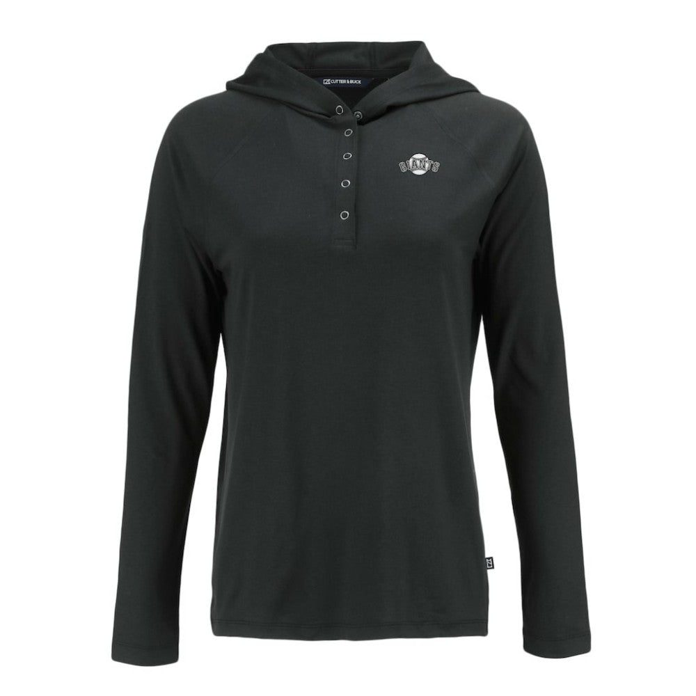 San Francisco Giants Cutter & Buck Women's Coastline Epic Comfort Eco Recycled Raglan Long Sleeve Hoodie T-Shirt | MLB Discount