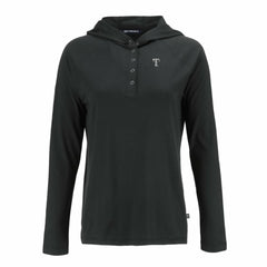 Texas Rangers Cutter & Buck Women's Coastline Epic Comfort Eco Recycled Raglan Long Sleeve Hoodie T-Shirt | MLB For sale