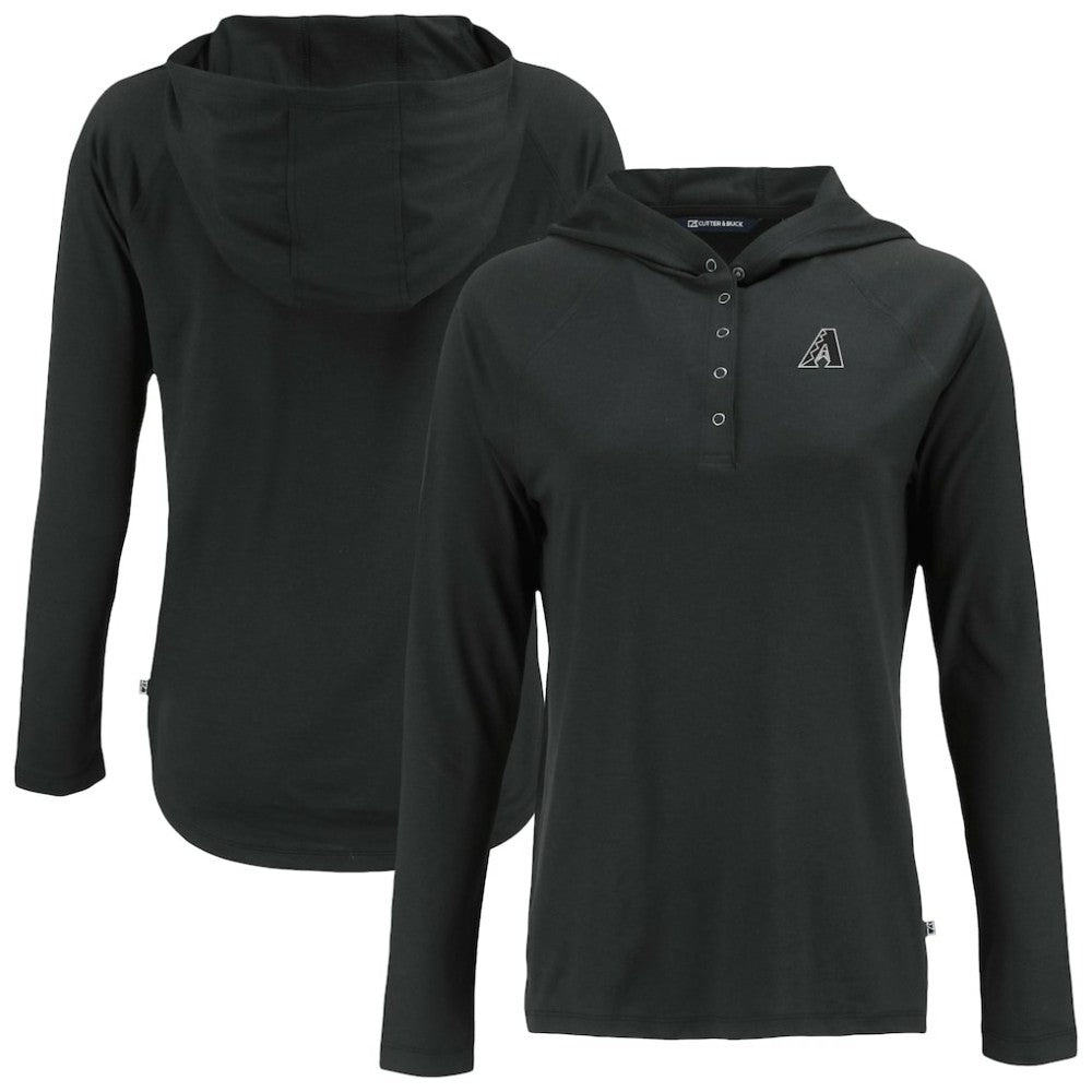 Arizona Diamondbacks Cutter & Buck Women's Coastline Epic Comfort Eco Recycled Raglan Long Sleeve Hoodie T-Shirt | MLB Sale