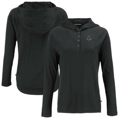 Boston Red Sox Cutter & Buck Women's Coastline Epic Comfort Eco Recycled Raglan Long Sleeve Hoodie T-Shirt | MLB US