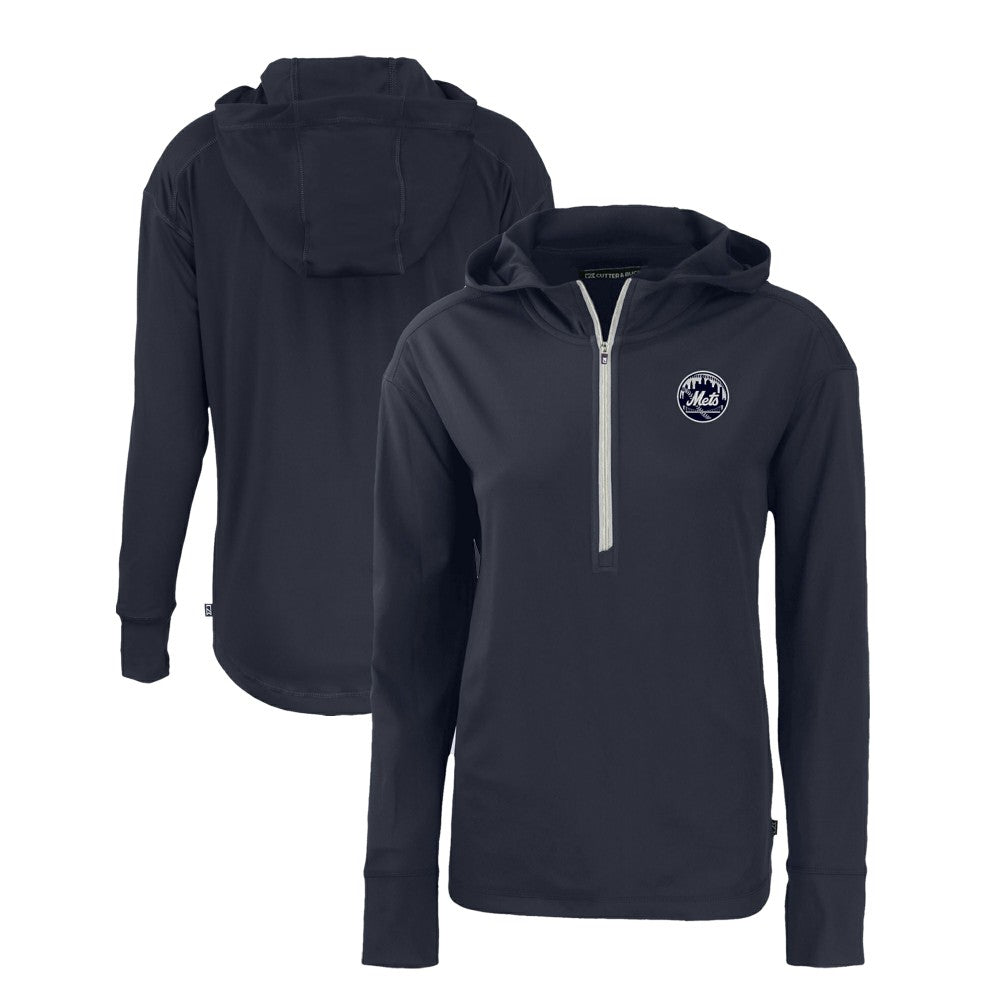 New York Mets Cutter & Buck Women's Daybreak Eco Recycled Half-Zip Hoodie | MLB Online