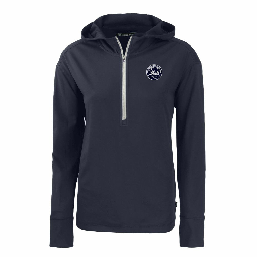 New York Mets Cutter & Buck Women's Daybreak Eco Recycled Half-Zip Hoodie | MLB Online