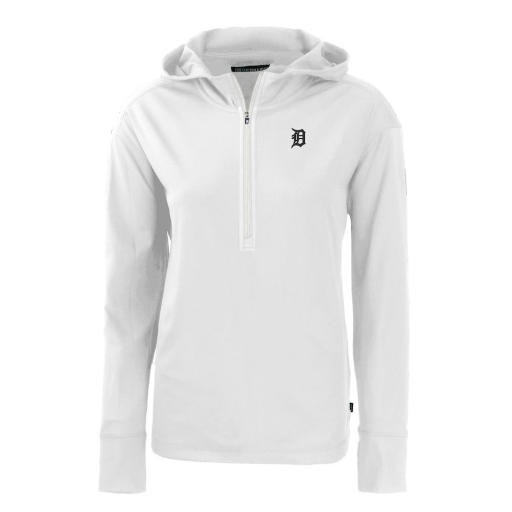 Detroit Tigers Cutter & Buck Women's Daybreak Eco Recycled Half-Zip Hoodie | MLB New