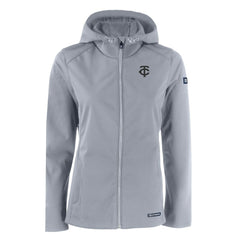 Minnesota Twins Cutter & Buck Women's Evoke Eco Softshell Recycled Full-Zip Hoodie Jacket | MLB For sale