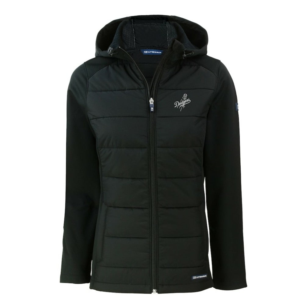 Los Angeles Dodgers Cutter & Buck Women's Evoke Hybrid Eco Softshell Recycled Full-Zip Hooded Jacket | MLB US