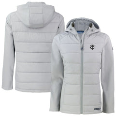 Minnesota Twins Cutter & Buck Women's Evoke Hybrid Eco Softshell Recycled Full-Zip Hooded Jacket | MLB US