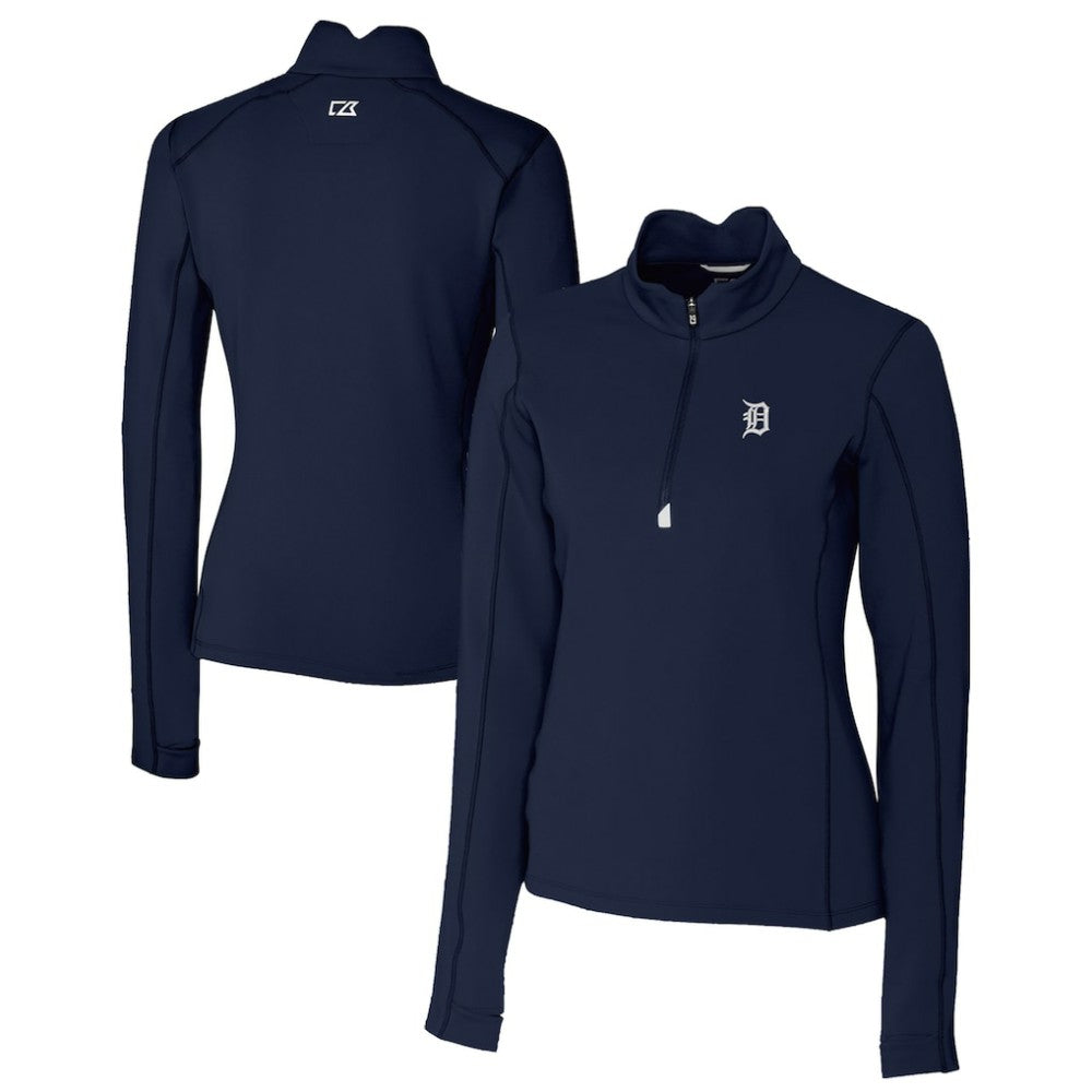 Detroit Tigers Cutter & Buck Women's Traverse Stretch Quarter-Zip Pullover Top | MLB Shop