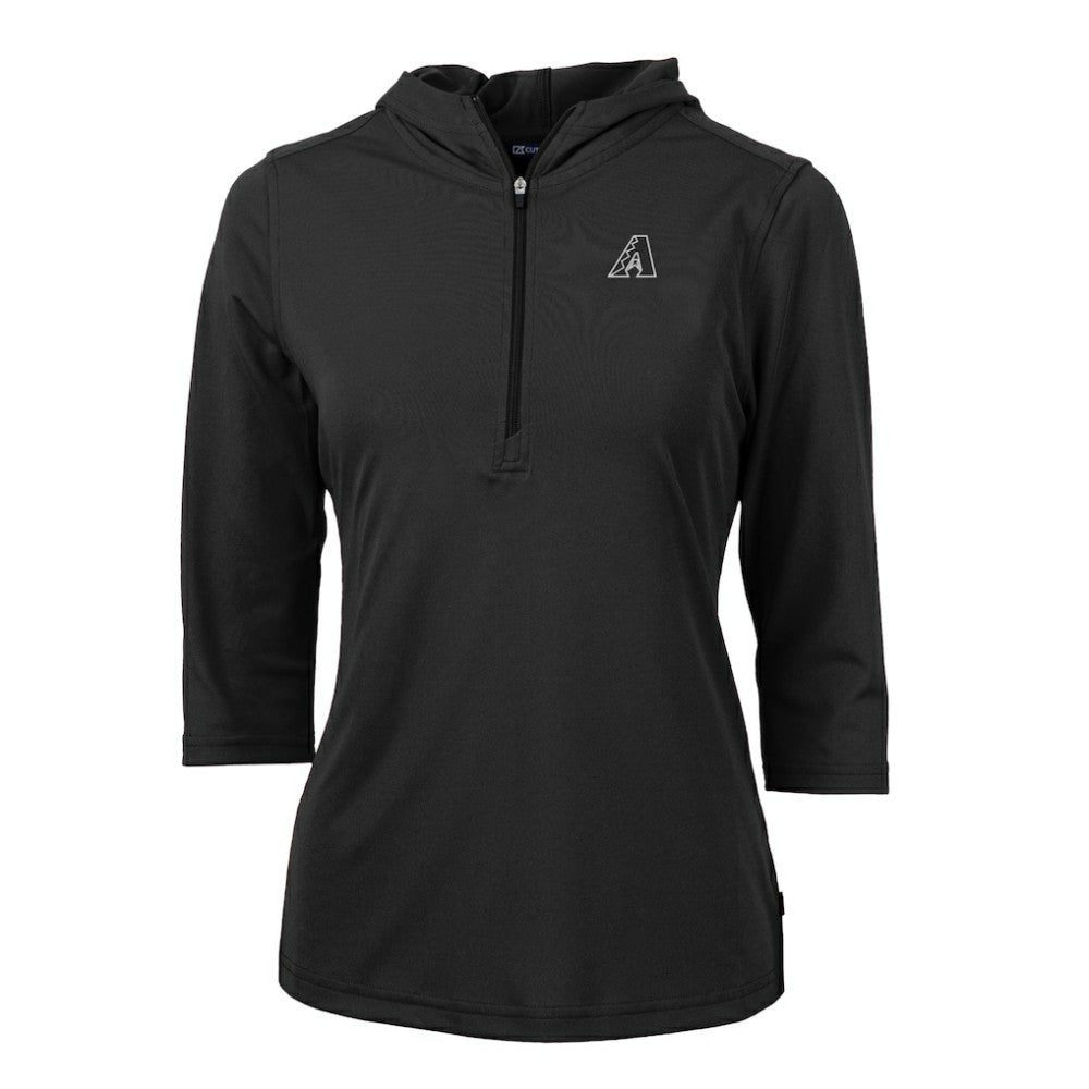 Arizona Diamondbacks Cutter & Buck Women's Virtue Eco Pique Half-Zip 3/4 Sleeve Pullover Hoodie | MLB Discount