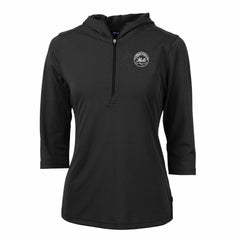 New York Mets Cutter & Buck Women's Virtue Eco Pique Half-Zip 3/4 Sleeve Pullover Hoodie | MLB On Sale