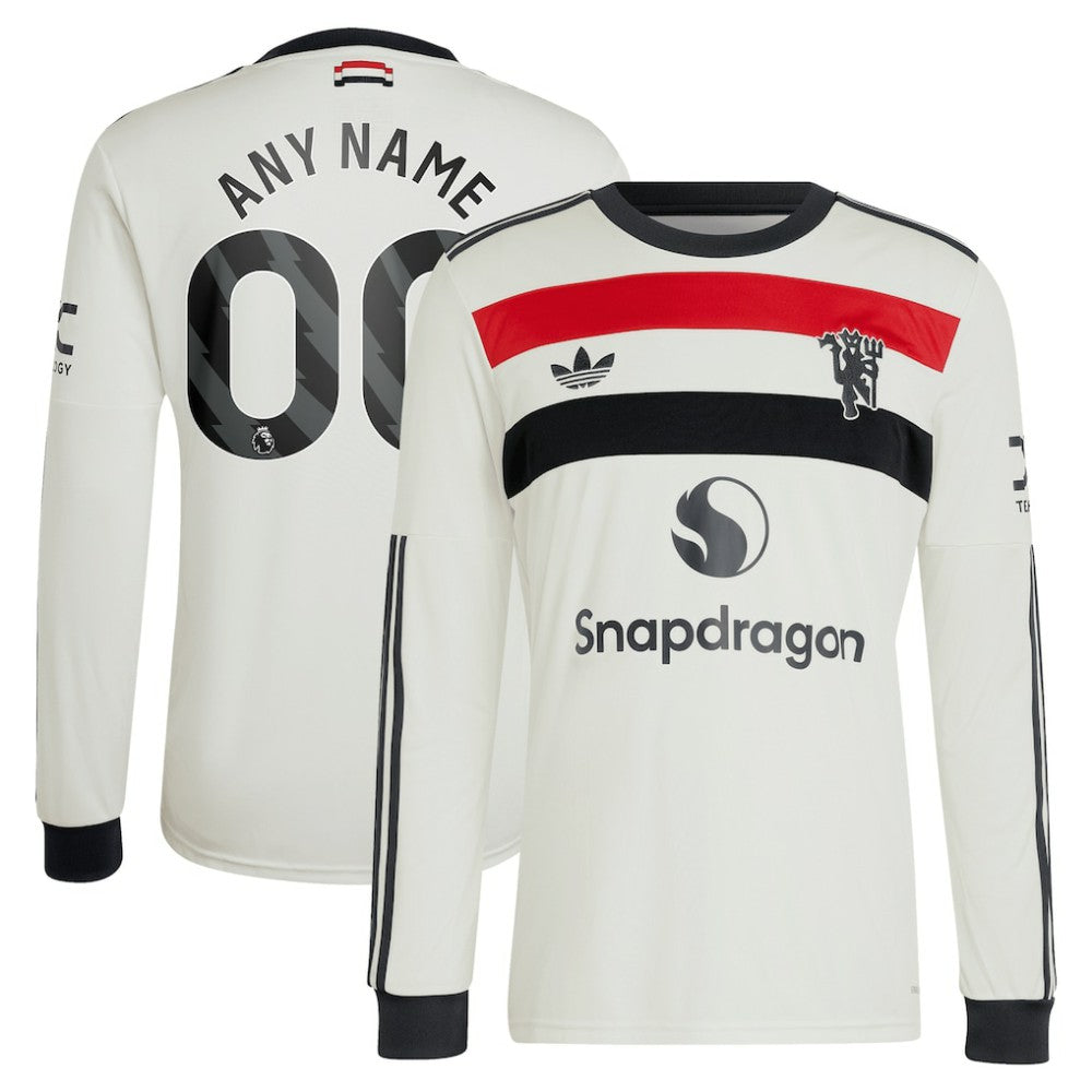 Manchester United Originals 2024/25 Third Custom Replica Long Sleeve Jersey Cream - Adidas
