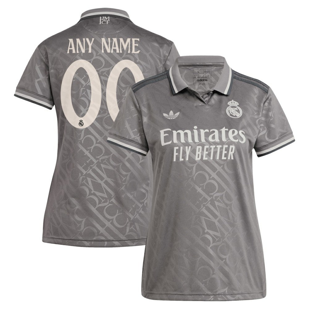 Real Madrid Originals Women's 2024/25 Third Replica Custom Jersey Charcoal - Adidas