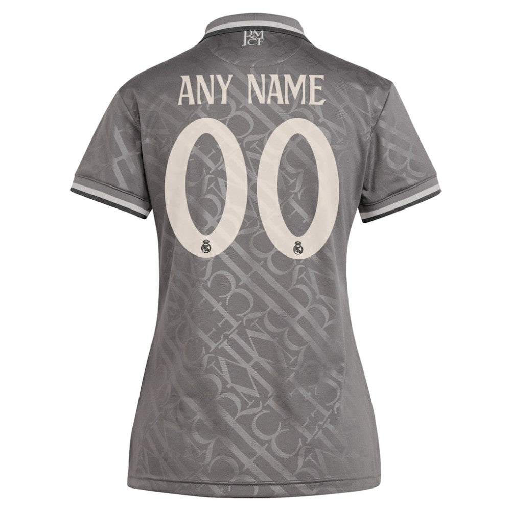 Real Madrid Originals Women's 2024/25 Third Replica Custom Jersey Charcoal - Adidas