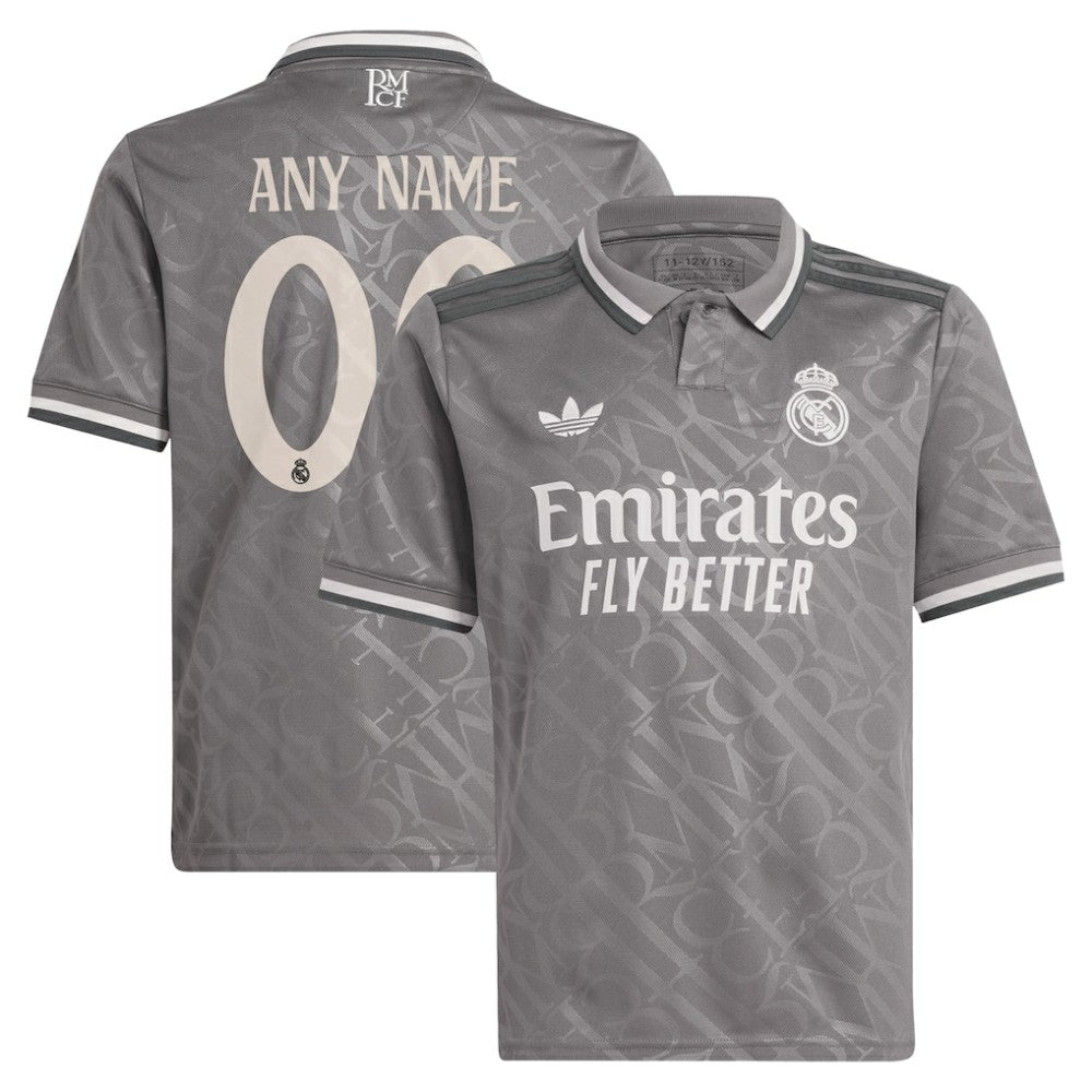 Real Madrid Originals Youth 2024/25 Third Replica Custom Jersey Charcoal - Adidas