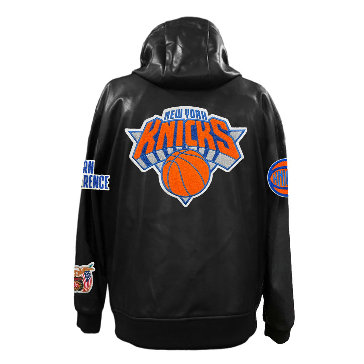 New York Knicks Jeff Hamilton Vegan Leather Full-Zip Hoodie On Sale