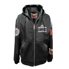 LA Clippers Jeff Hamilton Vegan Leather Full-Zip Hoodie Discount