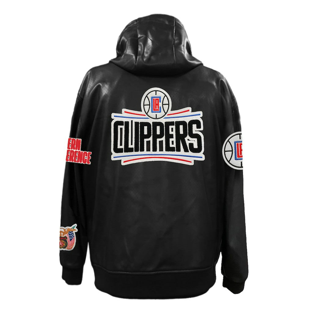 LA Clippers Jeff Hamilton Vegan Leather Full-Zip Hoodie Discount